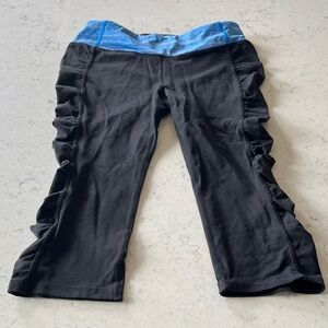 Women’s VSX Black Capri Leggings with Blue Waistband size Small